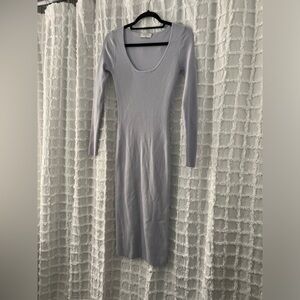 Aritzia Babaton Knit Sweater Dress - Light Blue - Size Small - Knee Length